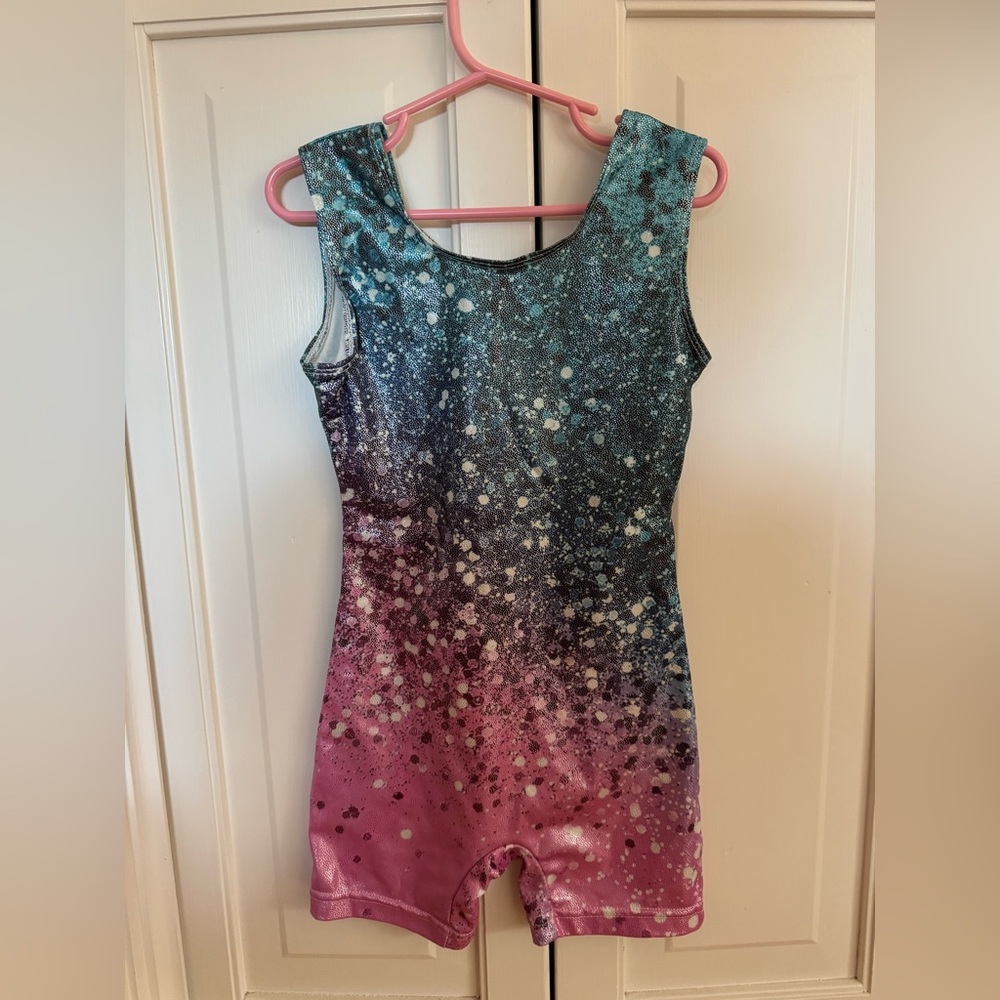 Galaxy Ombre Metallic Leotard - Teal, Purple, Pink